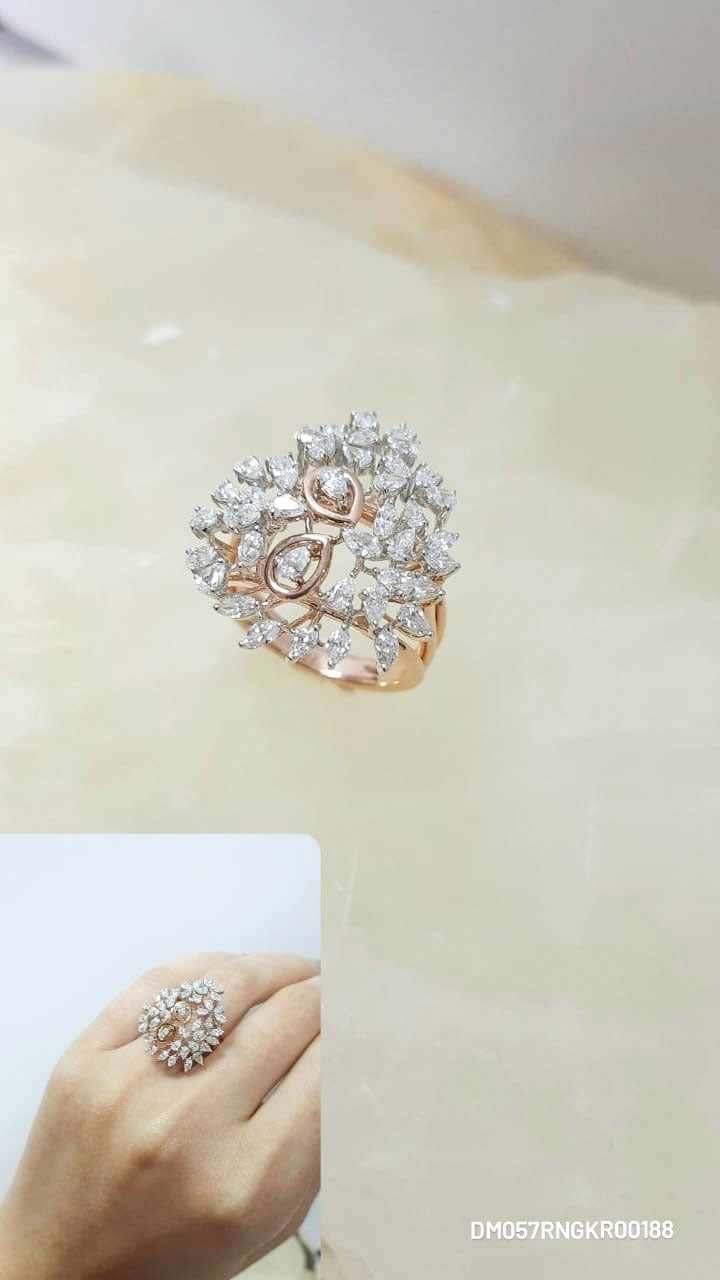 Diamond Studded Marquise Ring For Women